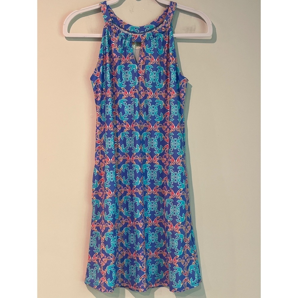 Spunkwear Women's XS Spandex Mini Dress Nautical Anchor Floral Print Tennis Golf